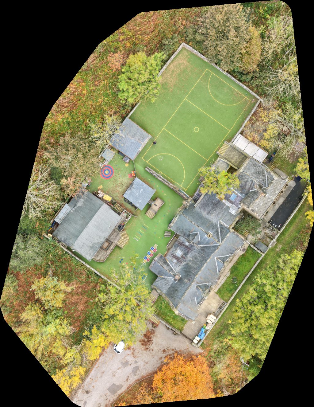 Drone map of Primary School Red House Farm in post office Aerial drone map in Glaisdale, England, GB