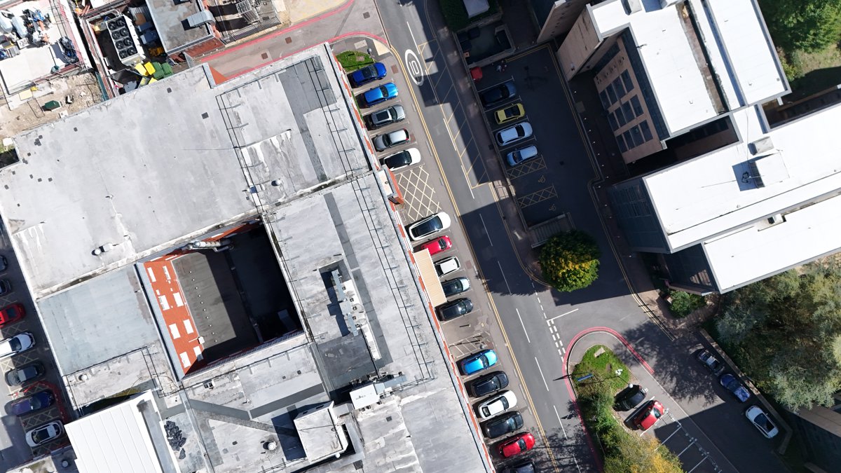 Drone 3d model of Royal County Hospital Winchester Maternity Florence Portal House in road student village Aerial drone 3d model in Hampshire, England, GB