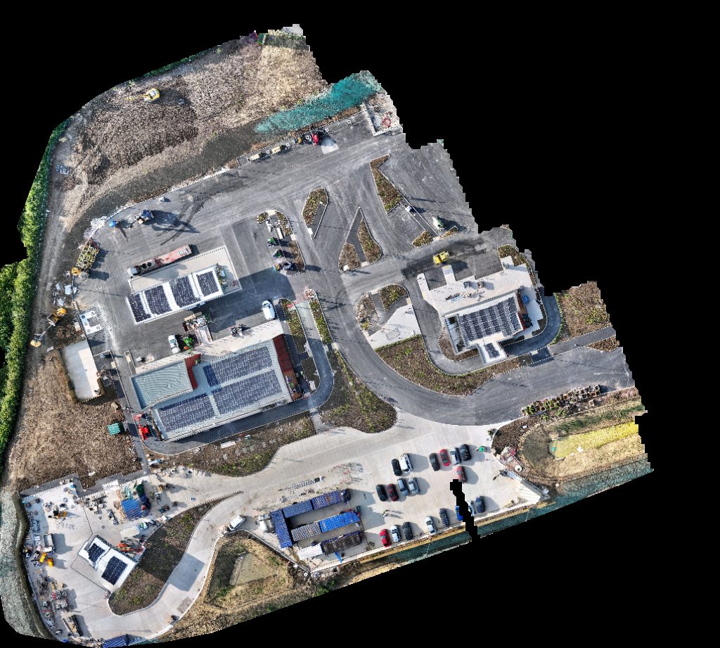 Drone map of Greggs services in hickling services Aerial drone map in Hickling Pastures, England, GB