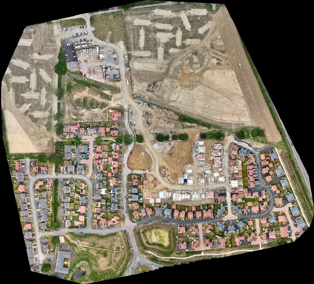 Drone map of Arboricultural Services LTD Allison Homes The Oaks in charging station Aerial drone map in Norfolk, England, GB