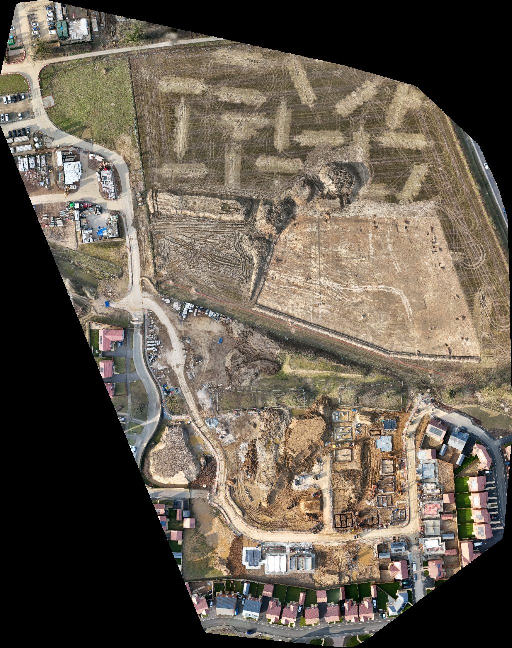 Drone map of Kelz Fred s place Clarinet school in charging station Aerial drone map in Norfolk, England, GB