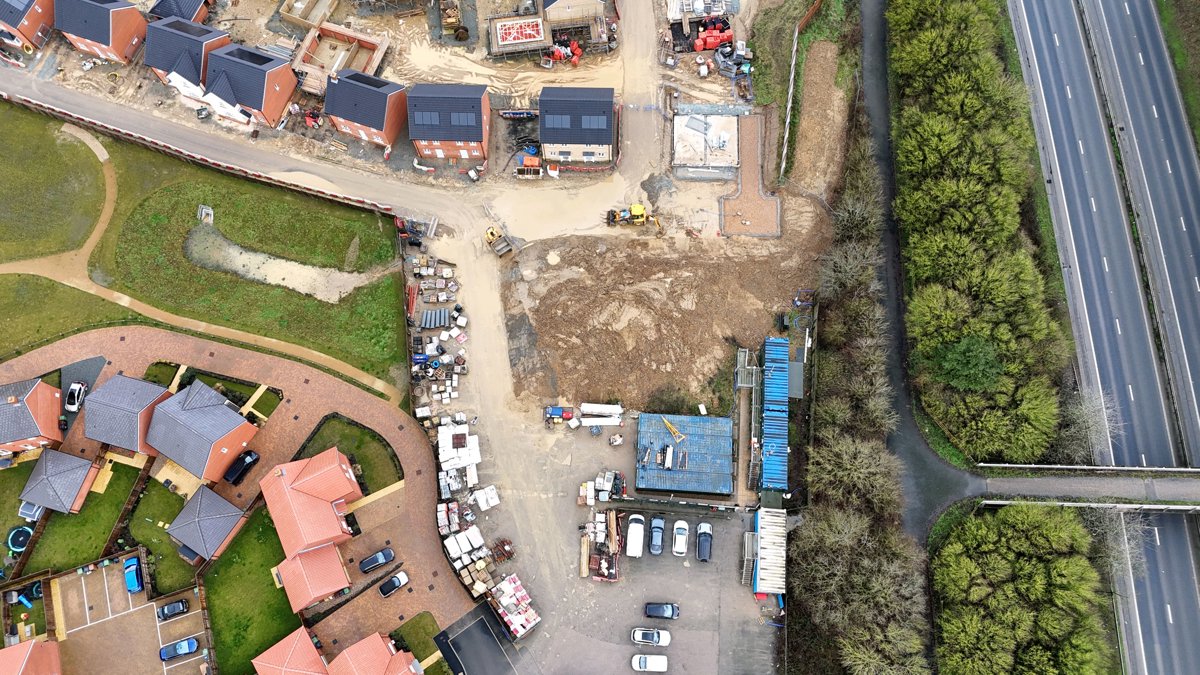 Drone 3d model of Mill View Orbit Homes Dereham Windmill Aerial drone 3d model in Norfolk, England, GB