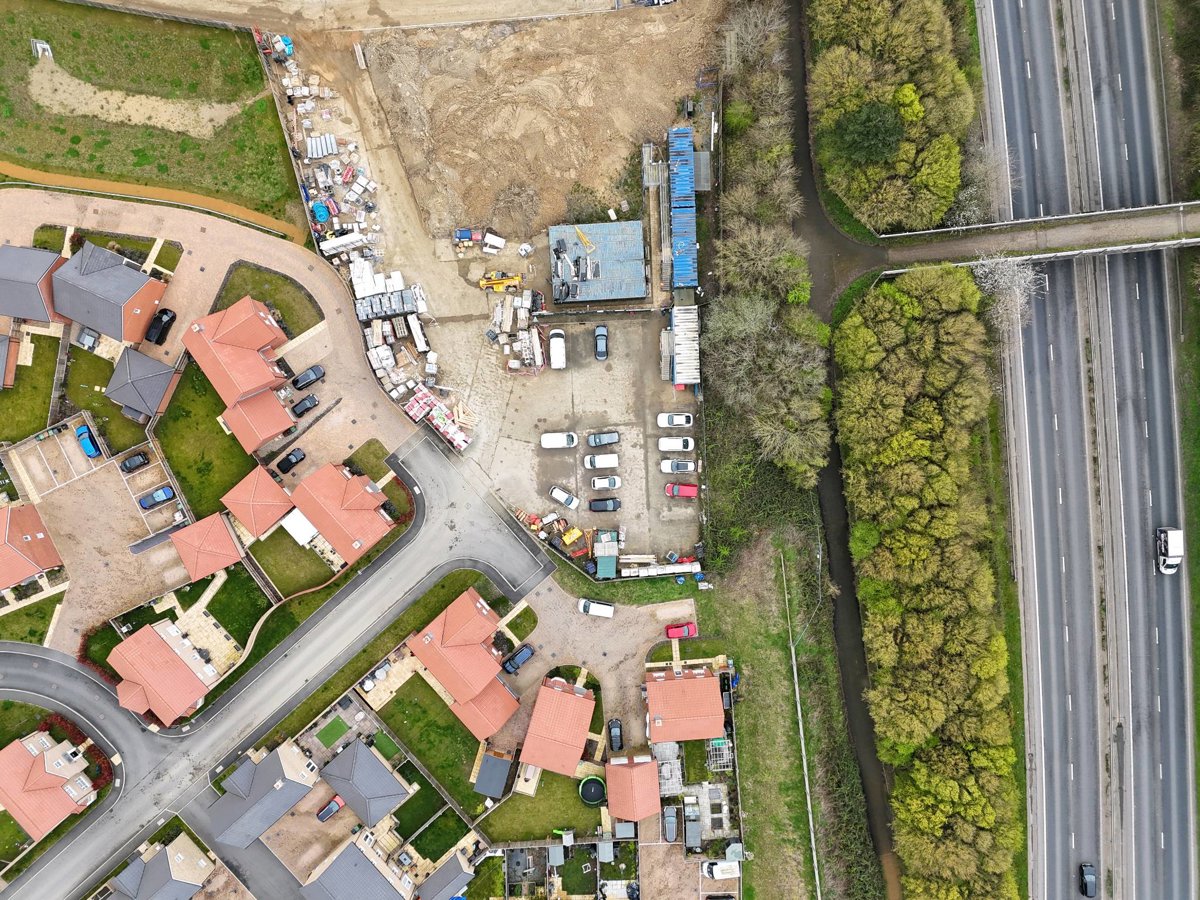 Drone 3d model of Mill View Orbit Homes Dereham Windmill Aerial drone 3d model in Norfolk, England, GB