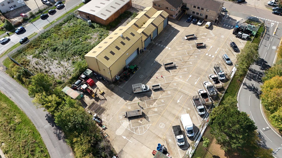 Drone 3d model of Public Charging Station NJR Engineering Ltd in charging station Aerial drone 3d model in North Northamptonshire, England, GB