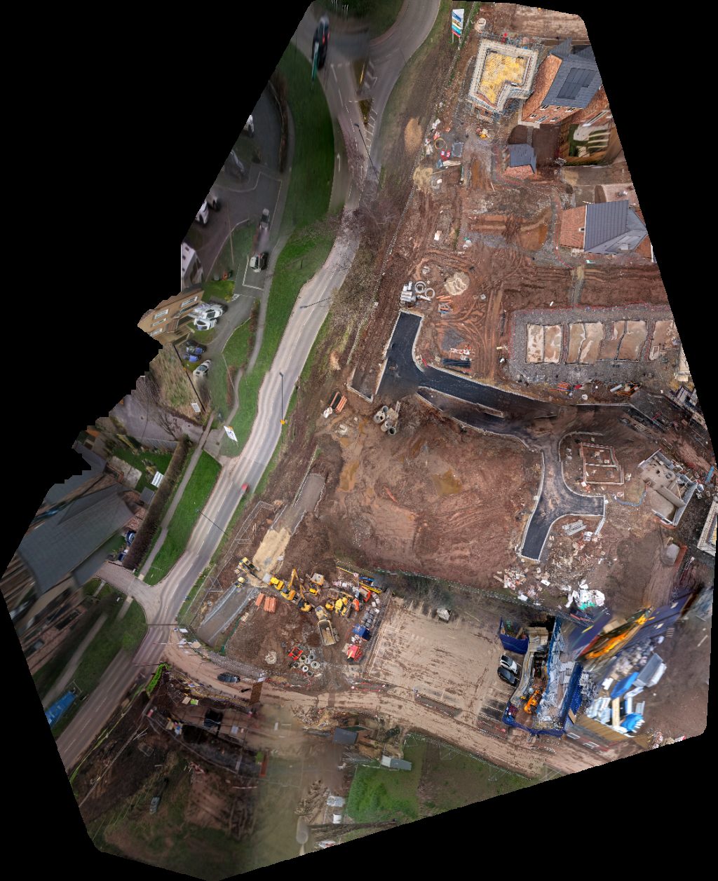 Drone map of Miller Homes Allerton Gate Bungalow pallet hill in northallerton sports village Aerial drone map in North Yorkshire, England, GB