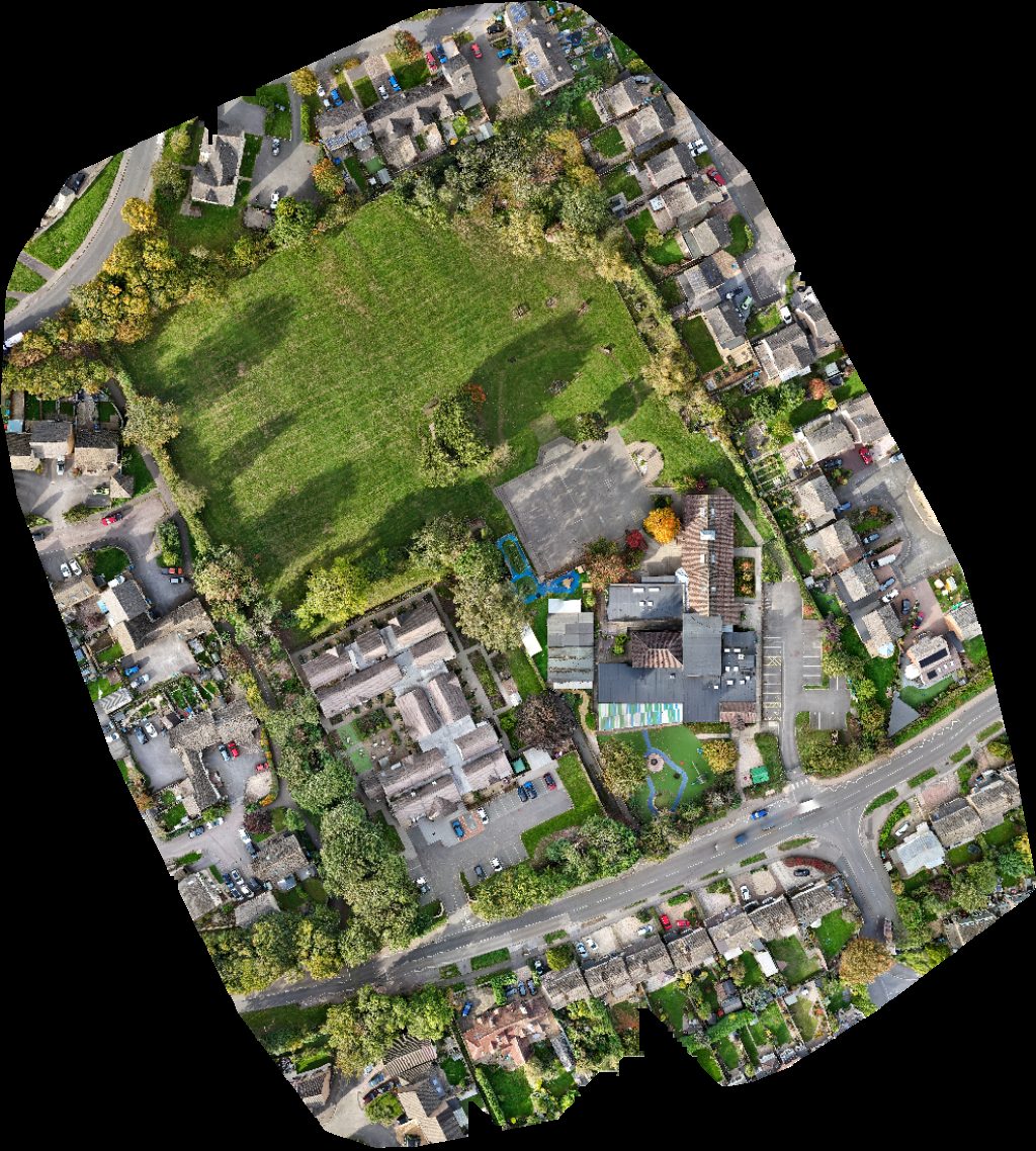 Drone map of Profels St Hugh Of Lincoln Nursery School in church view road Aerial drone map in Oxfordshire, England, GB