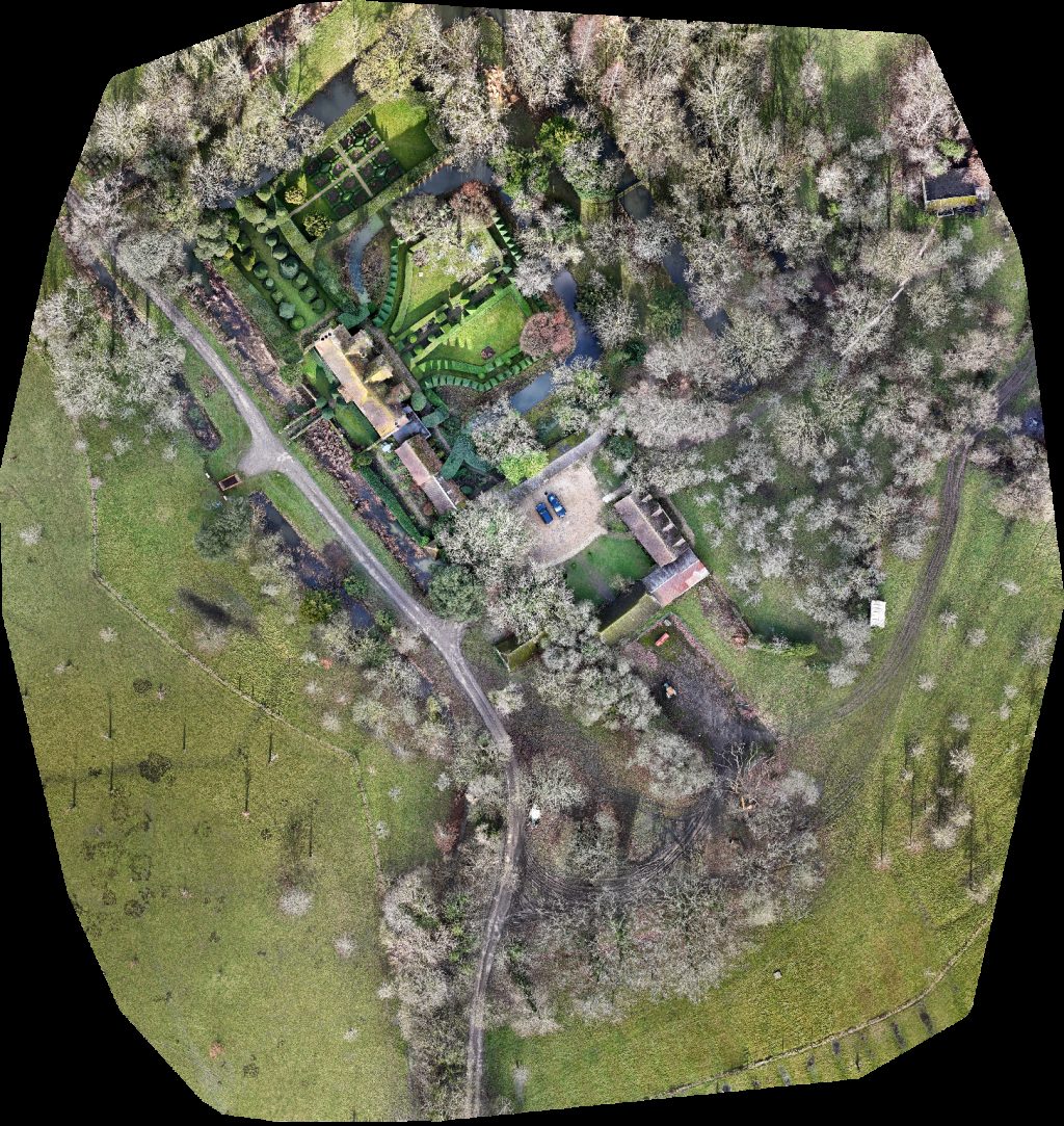 Drone map of The Beckley Foundation RSPB Otmoor in tranquil oxford retreat Aerial drone map in Oxfordshire, England, GB