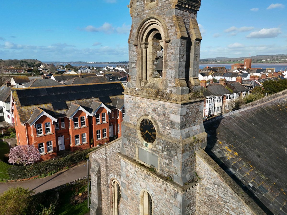 Drone 3d model of St Paul s Church Cemetery in primary school Aerial drone 3d model in Starcross, England, GB