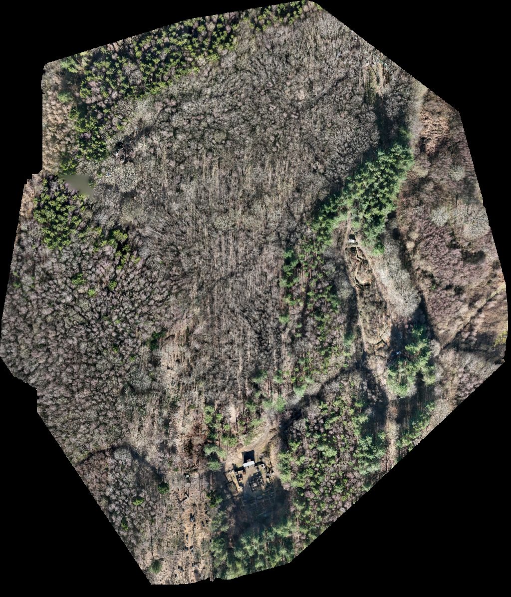 Drone map of Apocalypse Airsoft Longton Manor Caravan Park in Stockbury Valley Aerial drone map in Stockbury, England, GB