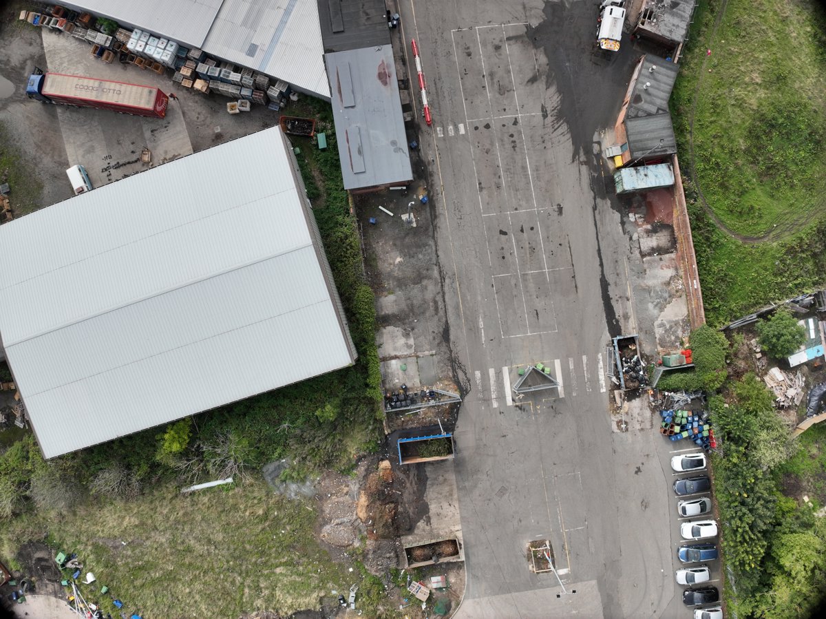 Drone 3d model of SM Motoring services Sunderland City Council Houghton Depot in north east Aerial drone 3d model in Tyne and Wear, England, GB