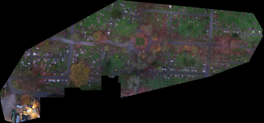 Drone map of Trivonedge Lawns Hall Close in Adel Aerial drone map in West Yorkshire, England, GB