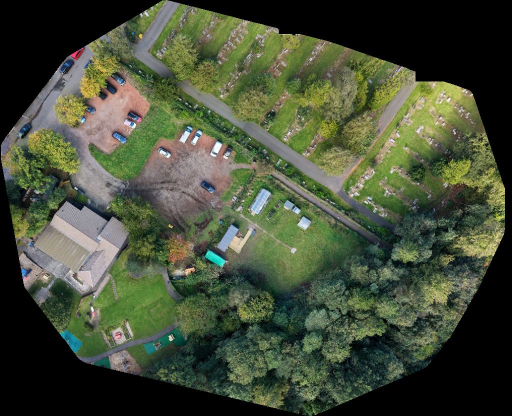 Drone map of The Yard Gordon Hendry in Muirend Aerial drone map in Glasgow City, Scotland, GB