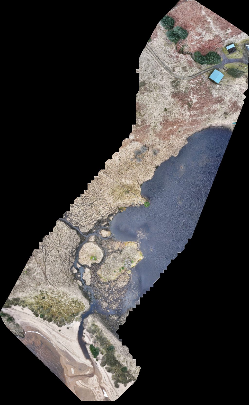 Drone map of Rannoch Station Tearoom in rannoch lodge Aerial drone map in Perth and Kinross, Scotland, GB