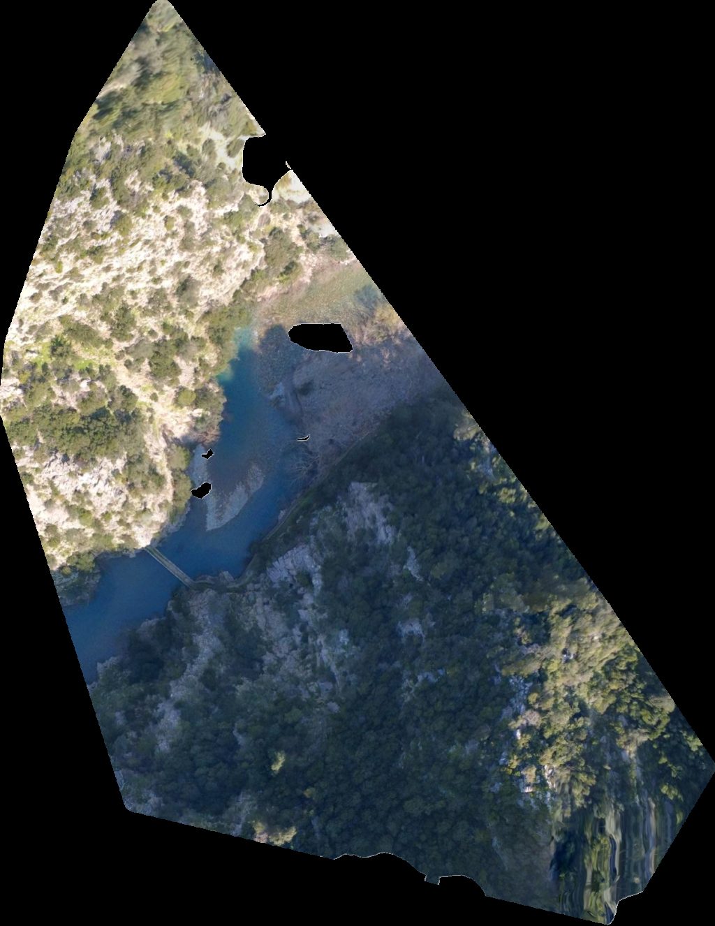 Drone map of Kephalogióphyro Μόρνος Ποταμός Φυσικό σύνορο Ν Αιτωλοακαρνανίας Φωκίδας Aerial drone map in , Region, GR