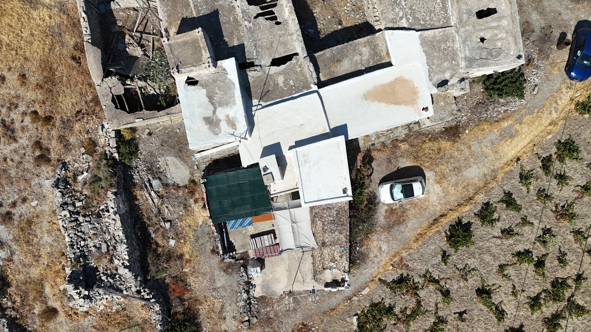 Drone 3d model of Demeter sea view house Sunset Studio in sea view Aerial drone 3d model in Paros, Region, GR