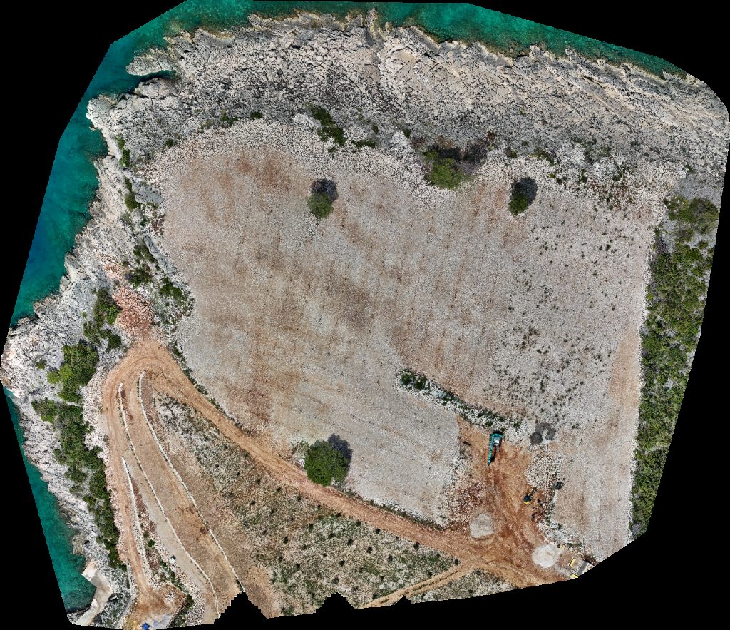 Drone map of Villa Karmela Mendes Beach Front in villa mendes Aerial drone map in Zastražišće, Split Dalmatia County, HR