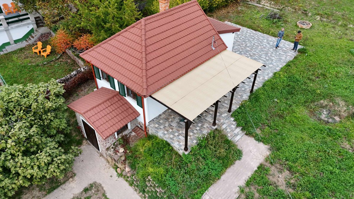 Drone 3d model of Fülöp Jakab templom Agro Ász Aerial drone 3d model in Ábrahámhegy, Region, HU