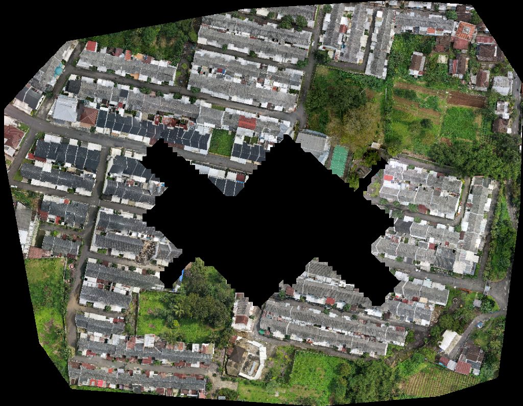 Drone map of TPU Gandu Lapangan Tenis Puri Wahid in puri wahid Aerial drone map in Salatiga City, Central Java, ID