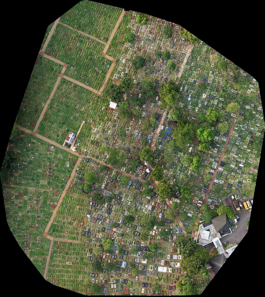 Drone map of Makam Po Thai Lie Nyoek Moy Pho Dede in menteng pulo Aerial drone map in South Jakarta City, Jakarta, ID