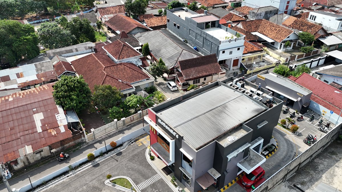 Drone 3d model of McDonald s Kedaton Jl pagar alam Aerial drone 3d model in Kota Bandar Lampung, Lampung, ID