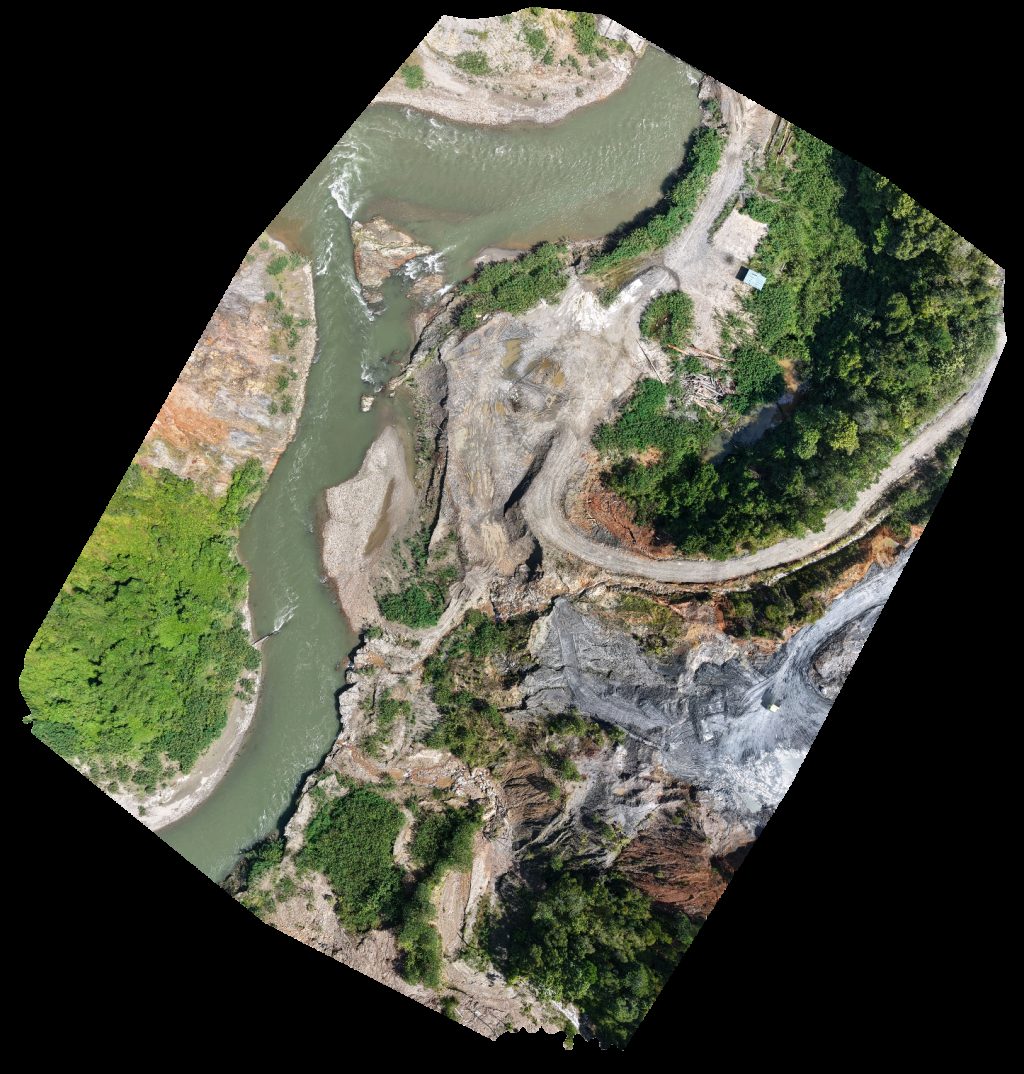Drone map of Way Apu Dam Mess PT PENTRACO KARYA ADI PRESTASI in kantor koperasi Aerial drone map in Kabupaten Buru, Maluku, ID