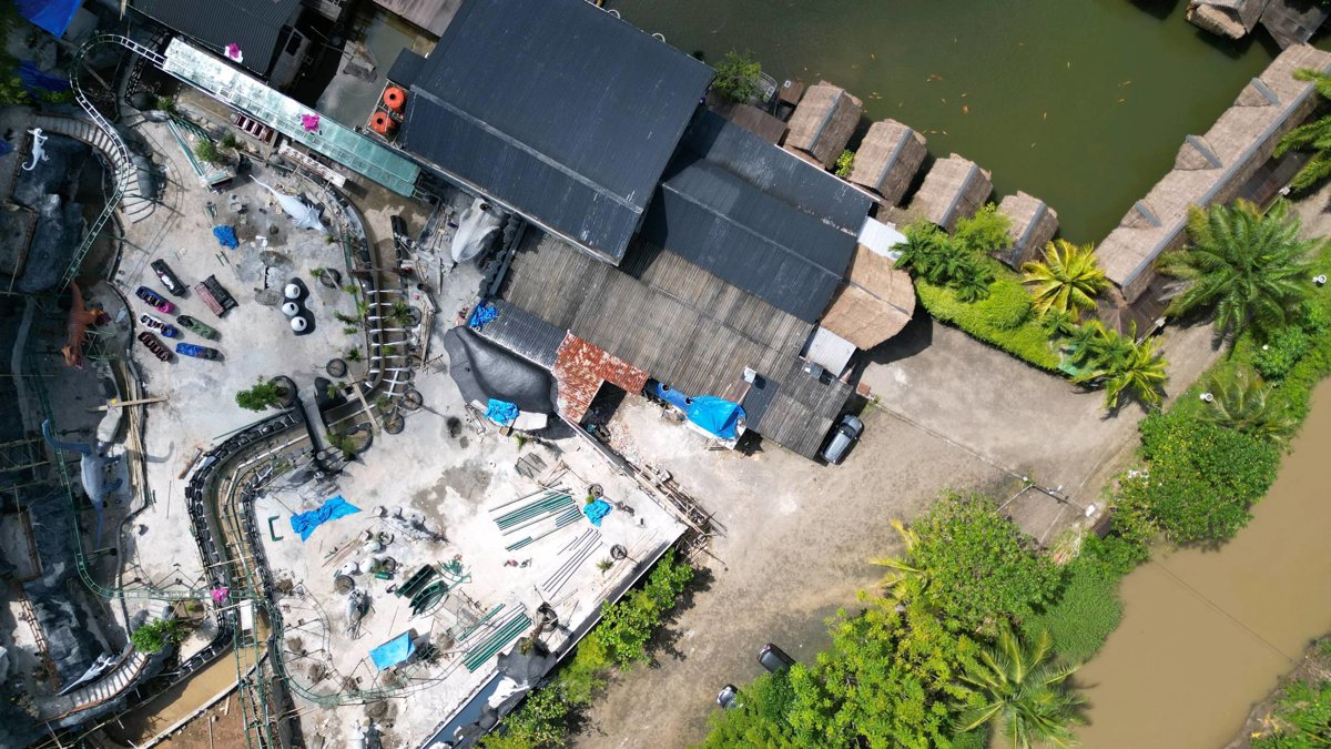 Drone 3d model of Saung Rindu Alam Indah Cakes Aerial drone 3d model in Kabupaten Gowa, Sulawesi Selatan, ID