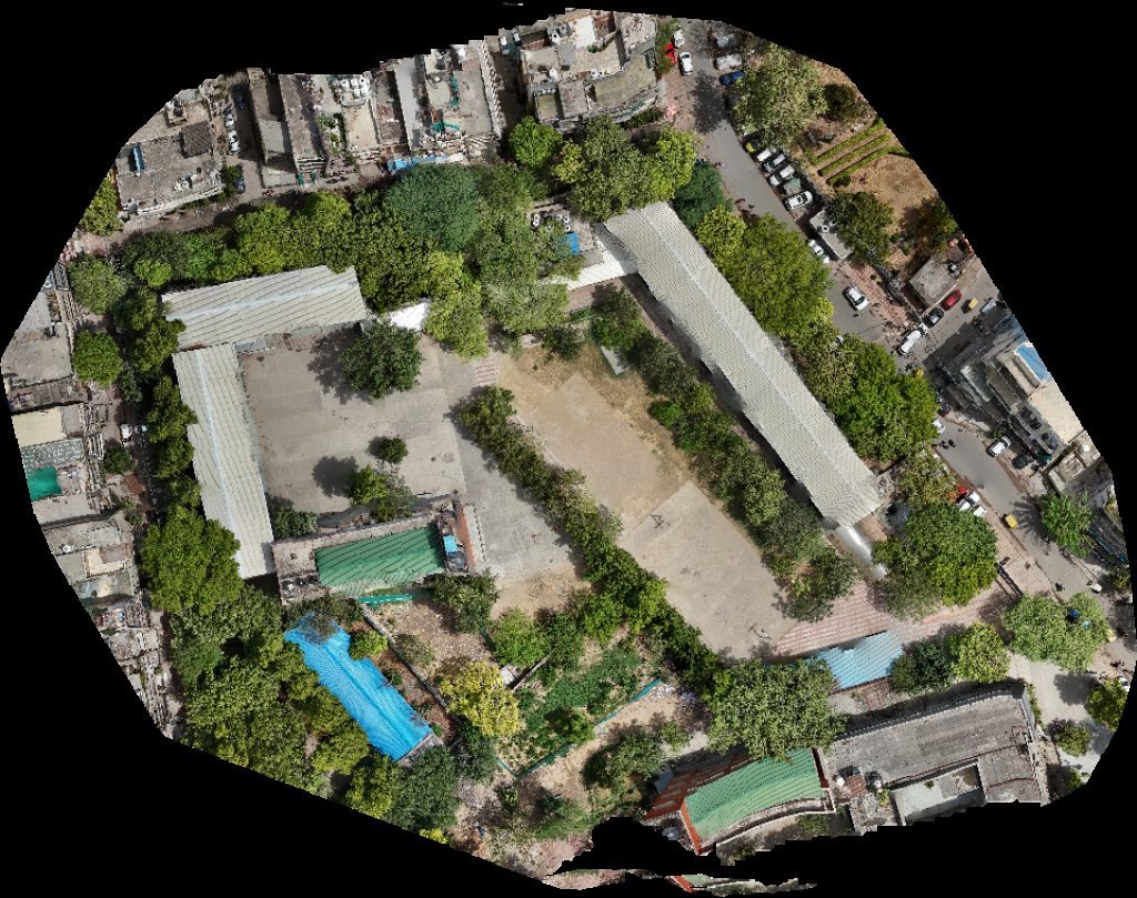 Drone map of Government Boys Senior Secondary School Miyawaki Urabn Forest_Malviya Nagar_ Rise Foundation in Adchini Aerial drone map in New Delhi, Dl, IN