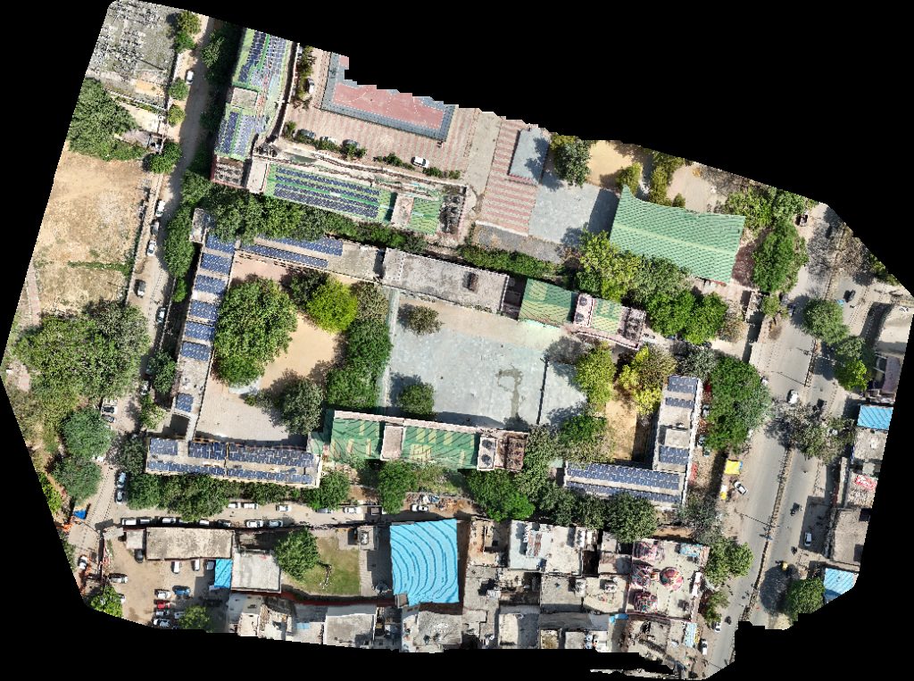 Drone map of Priyadarshini Sarvodya Kanya Vidyalya Stage in GOVERNMENT SECONDARY BOYS SCHOOL NO-4 Aerial drone map in New Delhi, Dl, IN