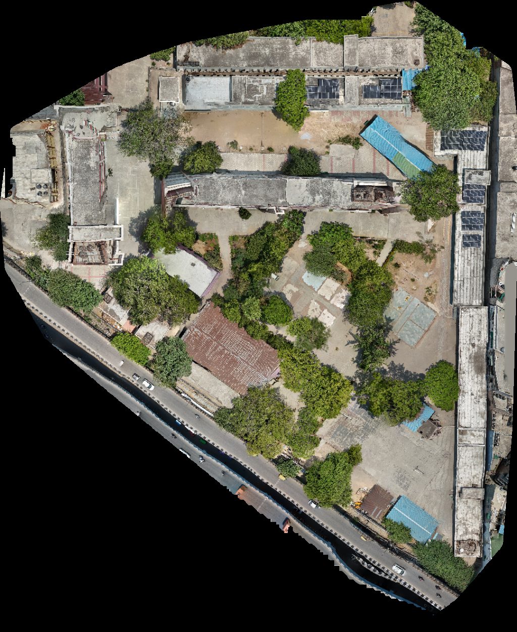 Drone map of Sulabh Sauchalay Shri Hanuman Mandir Ninni maharaj in Palam Aerial drone map in New Delhi, Dl, IN