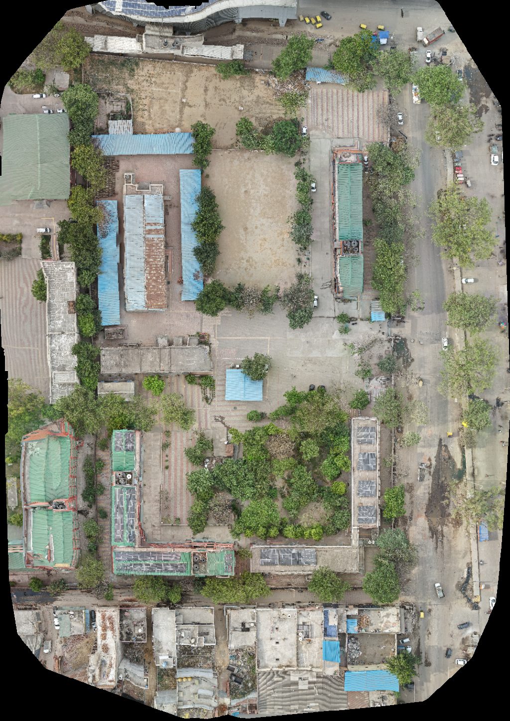 Drone map of Critical Health care opc pvt Ltd Shree Maruti Courier Service in Tikri Kalan Aerial drone map in New Delhi, Dl, IN