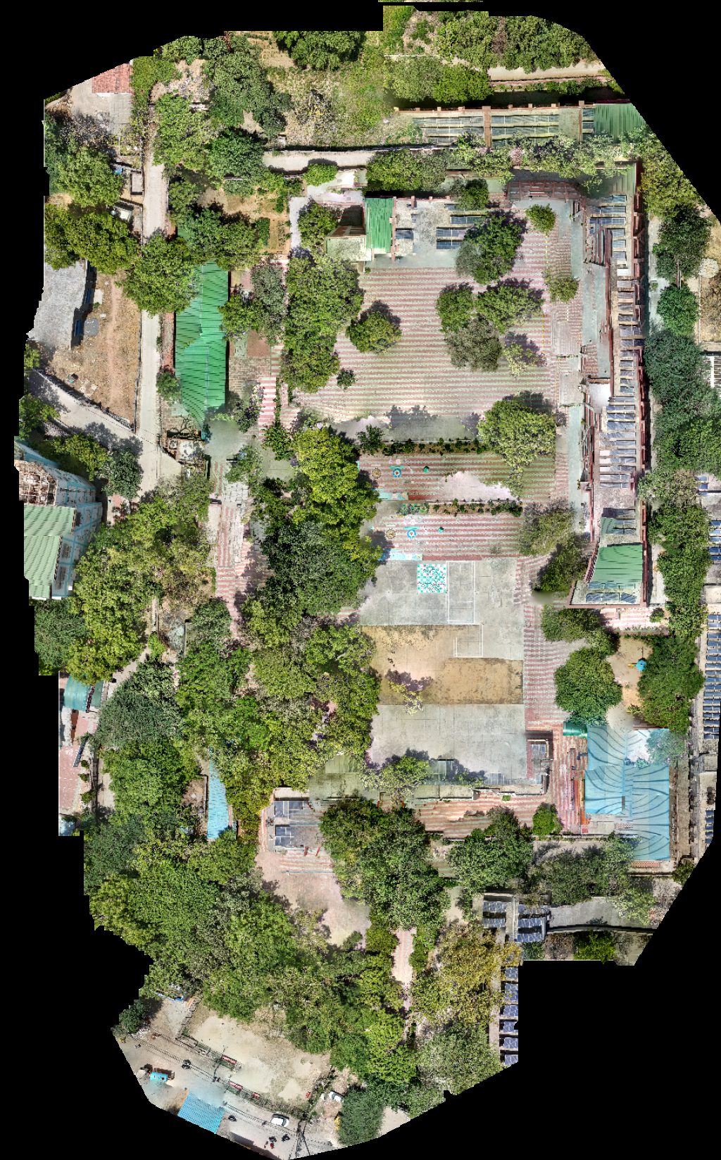 Drone map of Dahiya Niwas Moksh dham in jai plot Aerial drone map in Luhari, Hr, IN