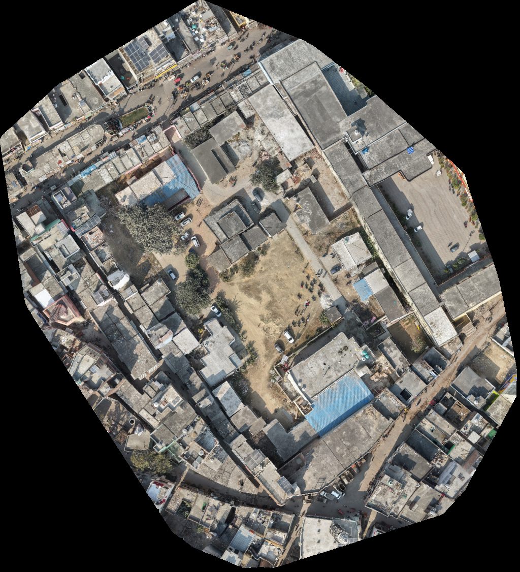 Drone map of Juniyar High School Love Sharma in Purana Bazar Aerial drone map in Bahjoi, Up, IN