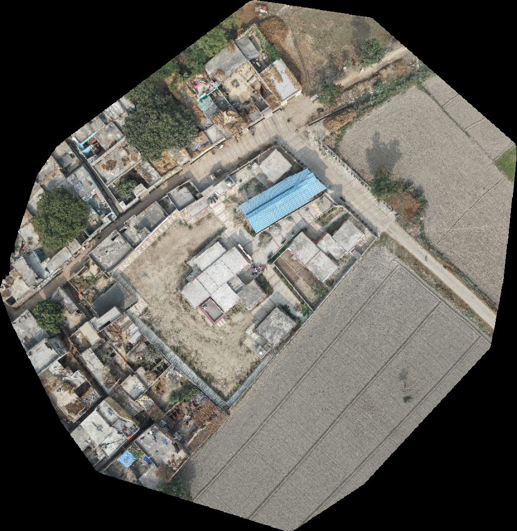 Drone map of Composite School Manoj Kumar in yadav home Aerial drone map in Bahlolpur, Up, IN