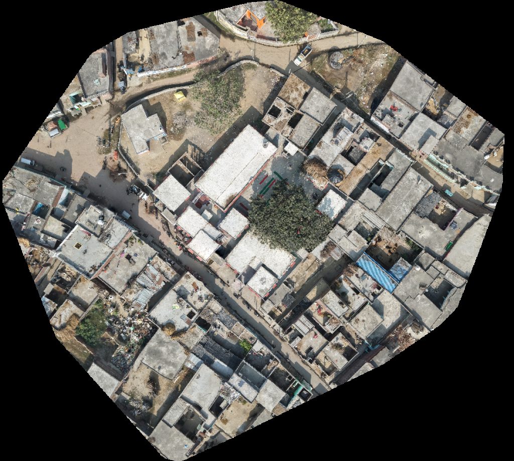 Drone map of Upper primary school Dhanari patti lalsingh Chamunda Mata Mandir in dhanari patti Aerial drone map in Baibhur, Up, IN