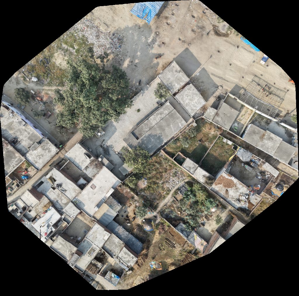 Drone map of Chandarkesh Shakya Ji क ल मंद र दर ब द in क दर ब Aerial drone map in Bichaula Khadar, Up, IN