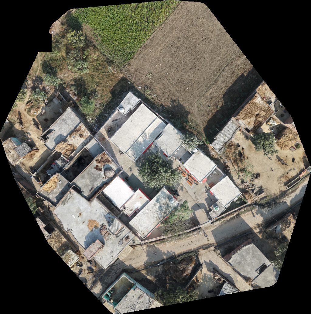 Drone map of Brajesh yadav house P k tumariya Aerial drone map in Chandausi, Up, IN