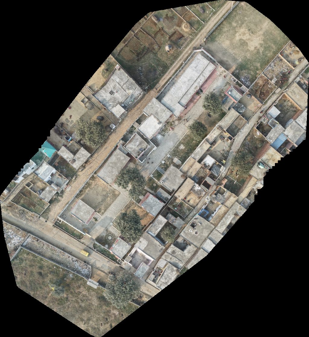 Drone map of Krishna Clinic Norangi in hair salon Aerial drone map in Chandausi, Up, IN