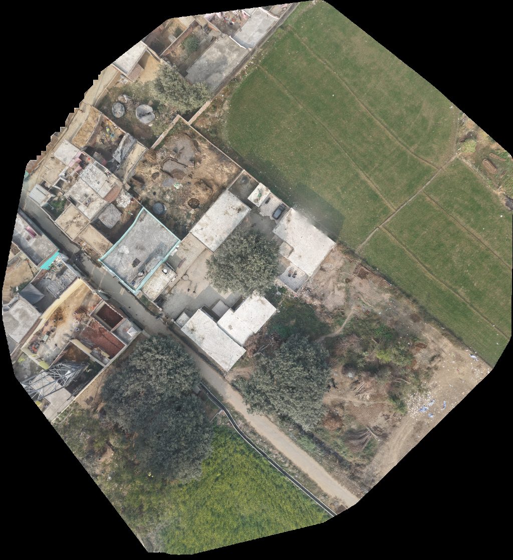 Drone map of SMT RAMBALA DEVI UCHHTAR MADHYAMIC VIDYALAYA Shiv Maharani Store Aerial drone map in Chandausi, Up, IN