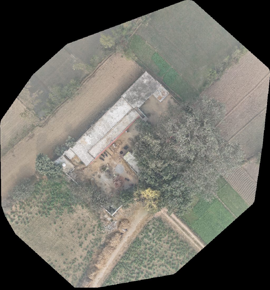 Drone map of Siddh Baba Shiv Mandir Govt Junior School in mandir darni Aerial drone map in Darni, Up, IN