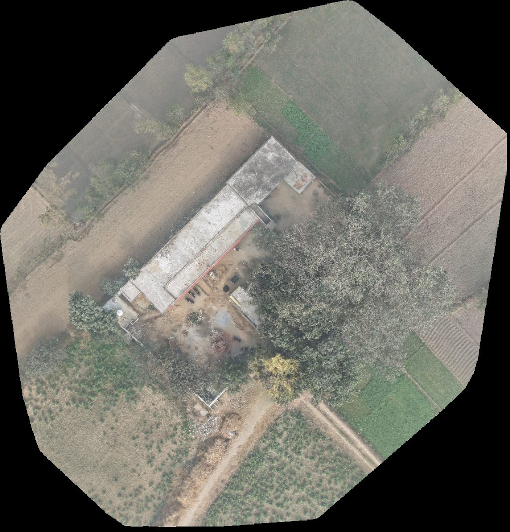 Drone map of Siddh Baba Shiv Mandir Govt Junior School in mandir darni Aerial drone map in Darni, Up, IN