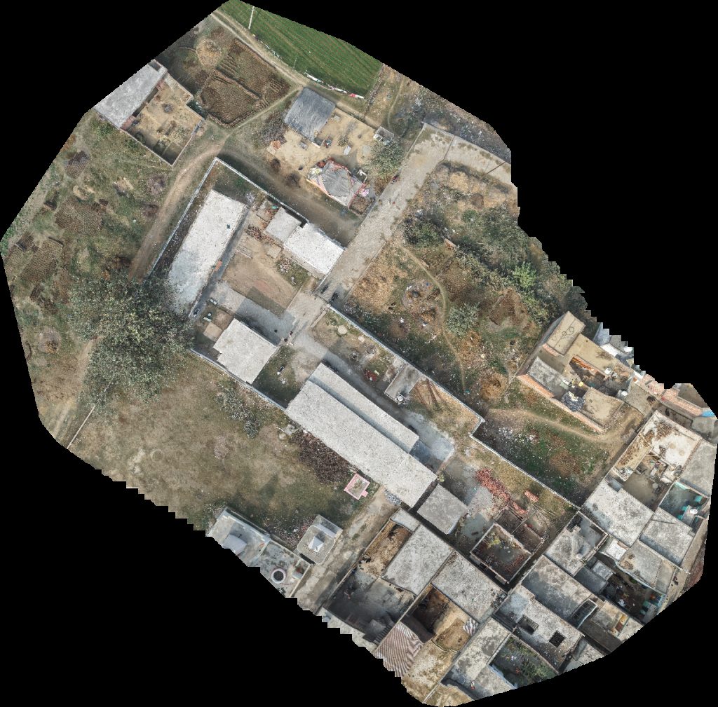 Drone map of मह देव मन्द र एच ल Shiv Mandir in kirana store Aerial drone map in Encholi, Up, IN