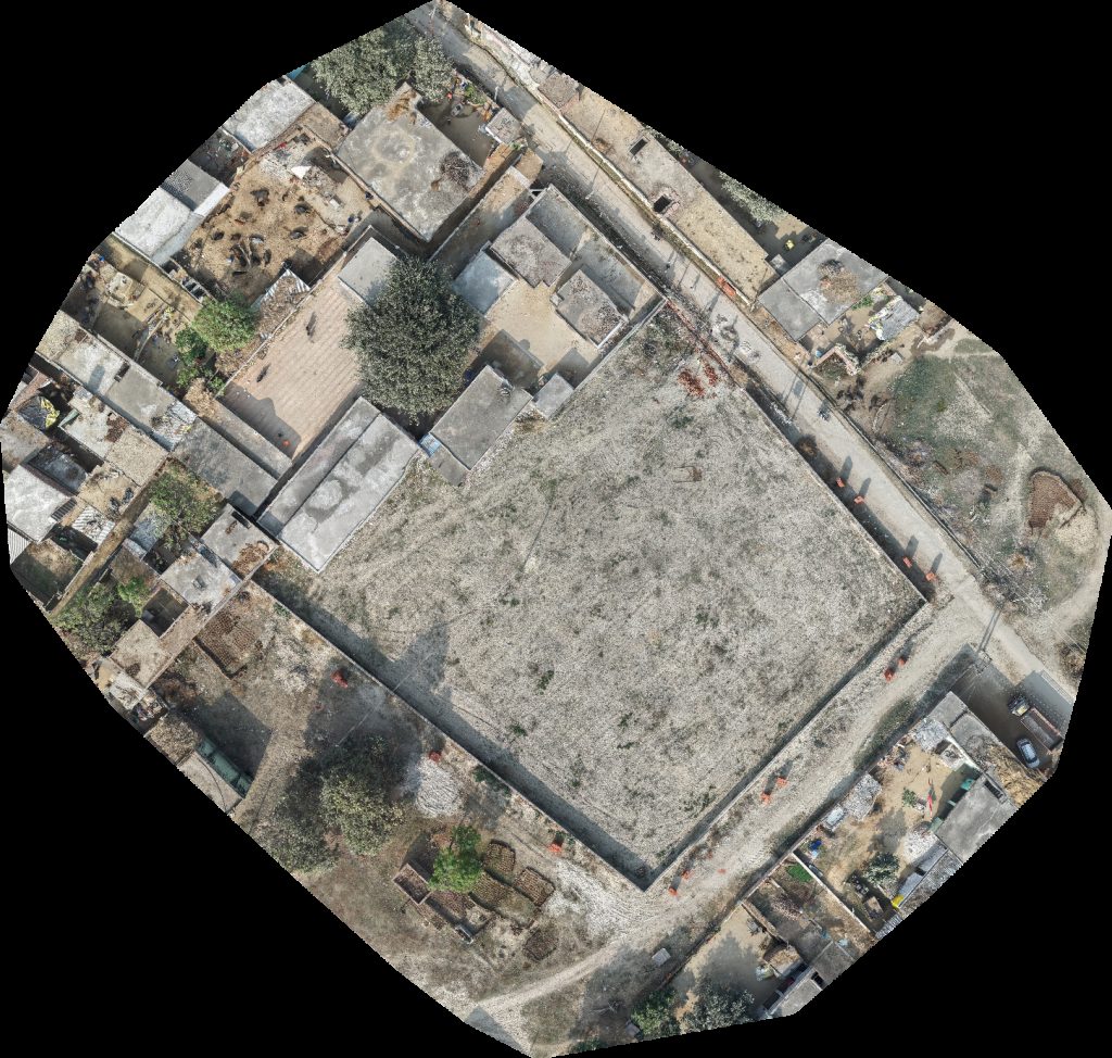 Drone map of च मुण्ड मन्द र सुभ ष चन्द्र क न स्ट ग हत in र ग Aerial drone map in Gawan, Up, IN