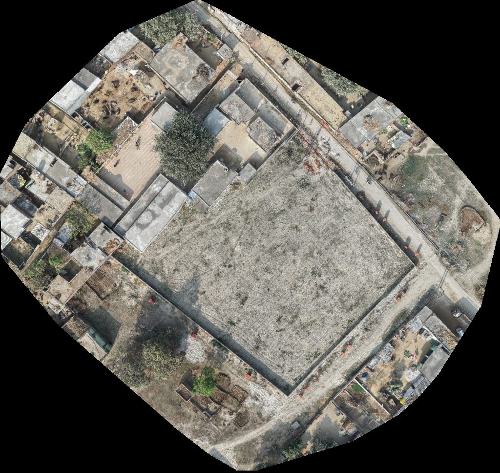 Drone map of च मुण्ड मन्द र सुभ ष चन्द्र क न स्ट ग हत in र ग Aerial drone map in Gawan, Up, IN