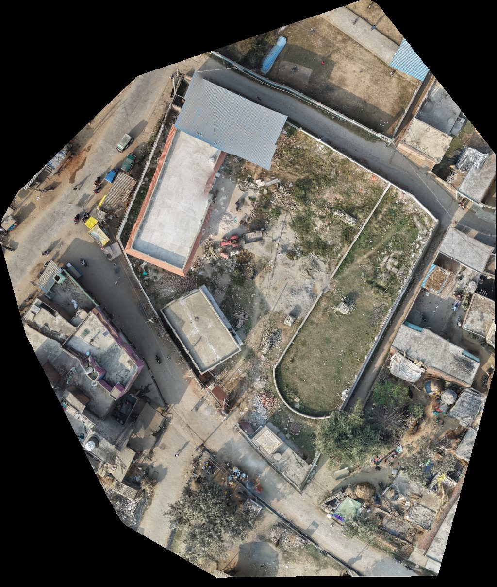 Drone map of Junior High School ओम स इबर कैफे एंड म ब इल र पेयर ंग श प in cyber cafe Aerial drone map in Gumsani, Up, IN