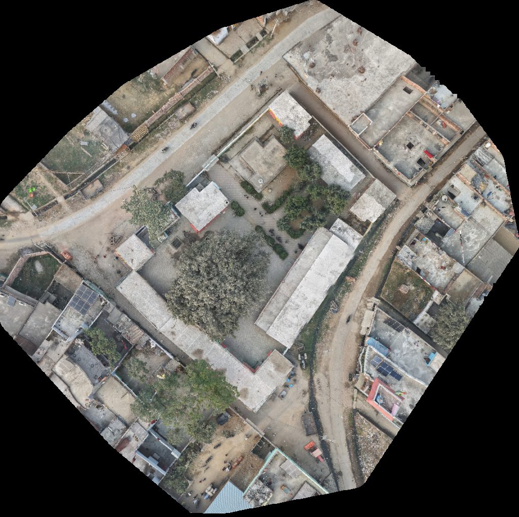 Drone map of Vishal paints store Badshah House Aerial drone map in Hasanpur Munjawta, Up, IN