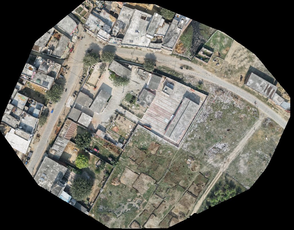 Drone map of Aarushi Electronics Rajveer sweet in Primary School Aerial drone map in Hazratnagar Garhi, Up, IN