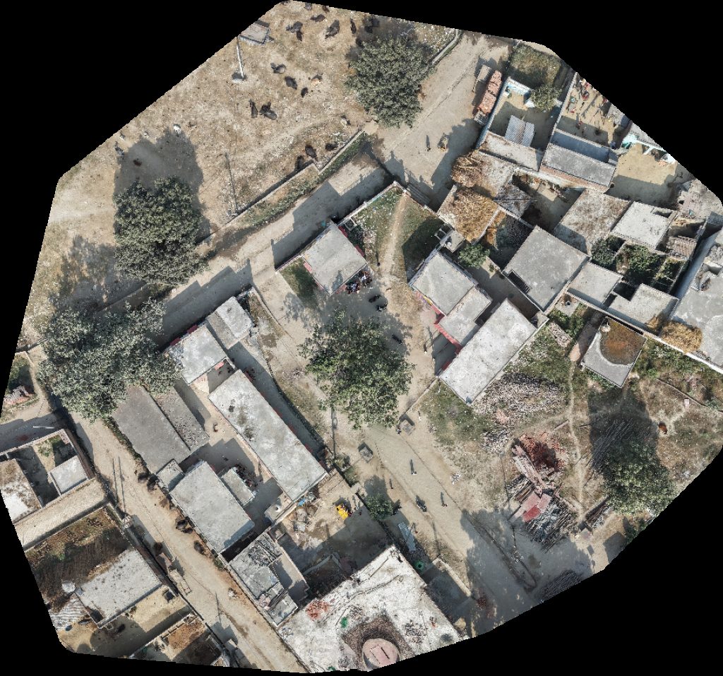 Drone map of श व मन्द र Shivom Educational Center in स्ट र Aerial drone map in Hirauni, Up, IN