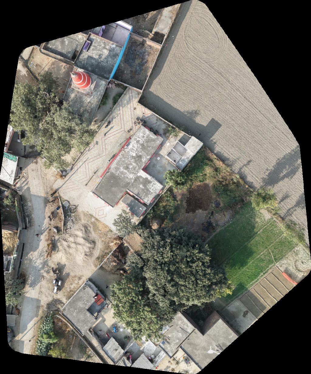 Drone map of Primary Pathshala Bhawani mandir Aerial drone map in Kail, Up, IN