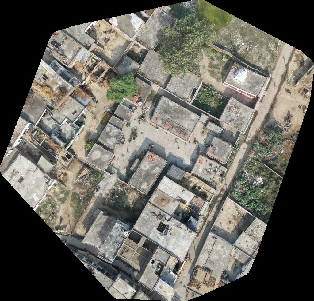 Drone map of समृद्ध ड ज टल पेमेन्ट म धव जन सेव केन्द्र Aerial drone map in Latifpur Dhir, Up, IN