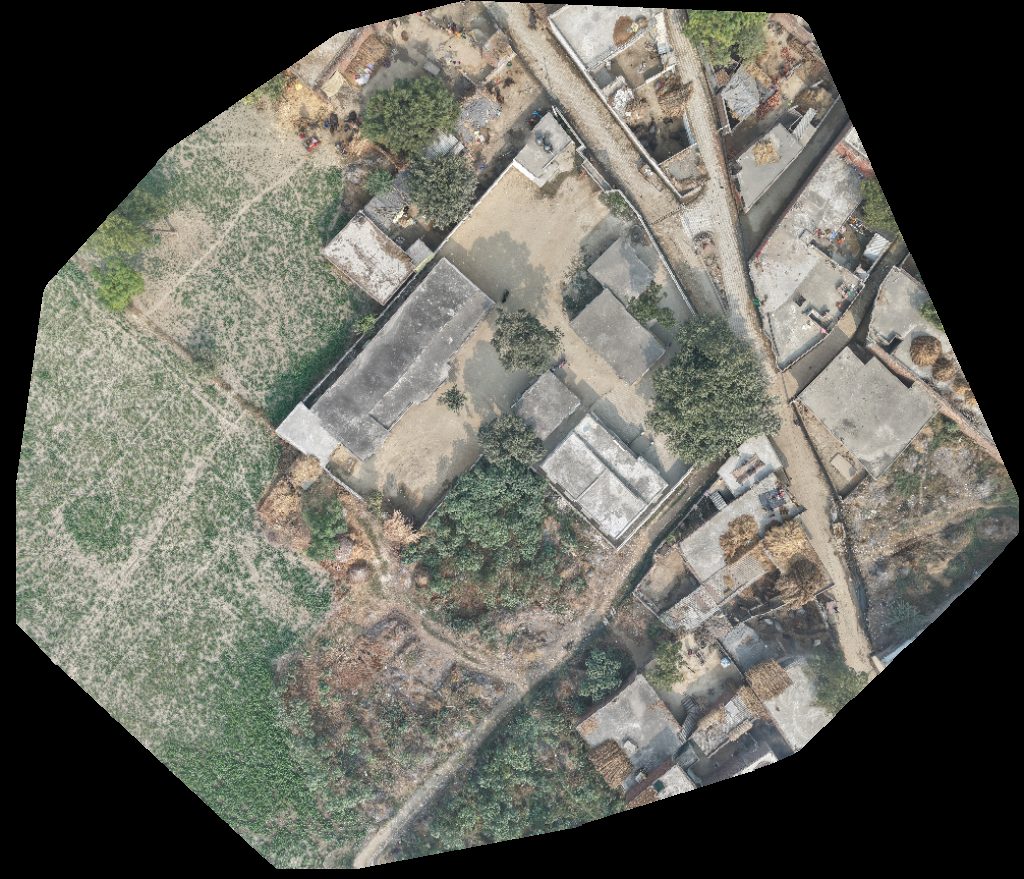 Drone map of Gaurav Yadav CSC point Ajeet house in private limited Aerial drone map in Noorpur, Up, IN